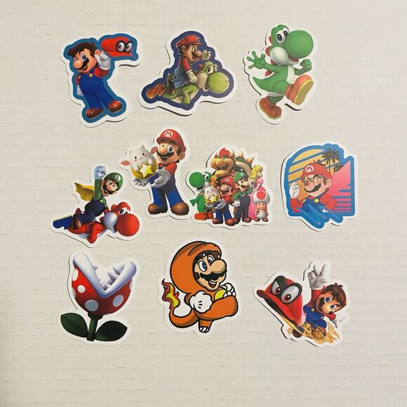 50 Pcs Super Mario Bros Brothers Sticker Decals Great Giveaways For Live Shows - Picture 5 of 5